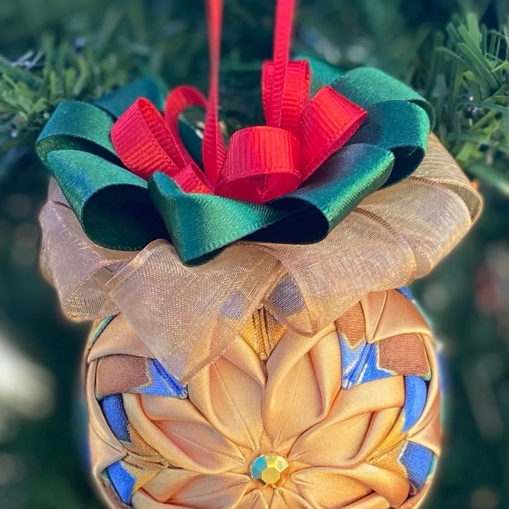 Stained Glass Quilted Star Ornament handmade